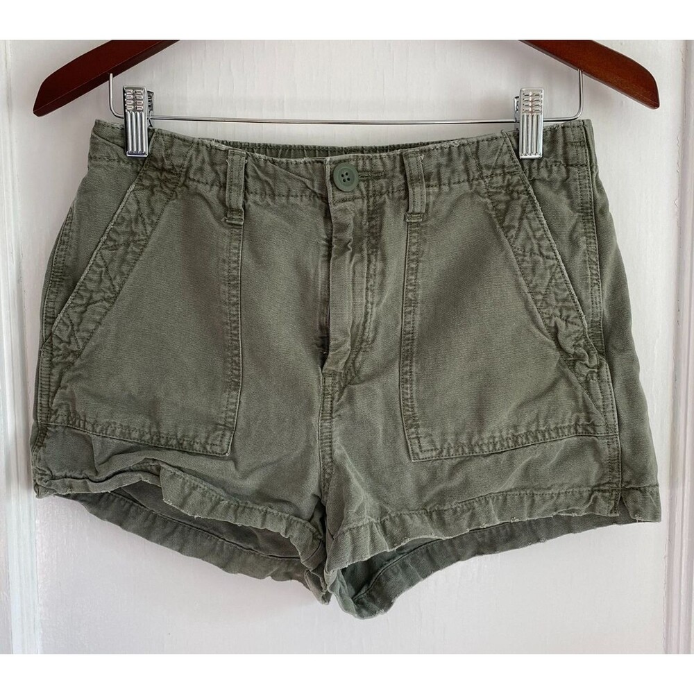 Aerie Shorts Size S Army Olive Green Low Rise Cargo Shorty Non Stretch Pockets